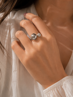 Load image into Gallery viewer, Asymmetric Diamond Accented Sphere Ring
