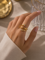 Load image into Gallery viewer, Asymmetrical Triple Wrap Diamond Tip Rings
