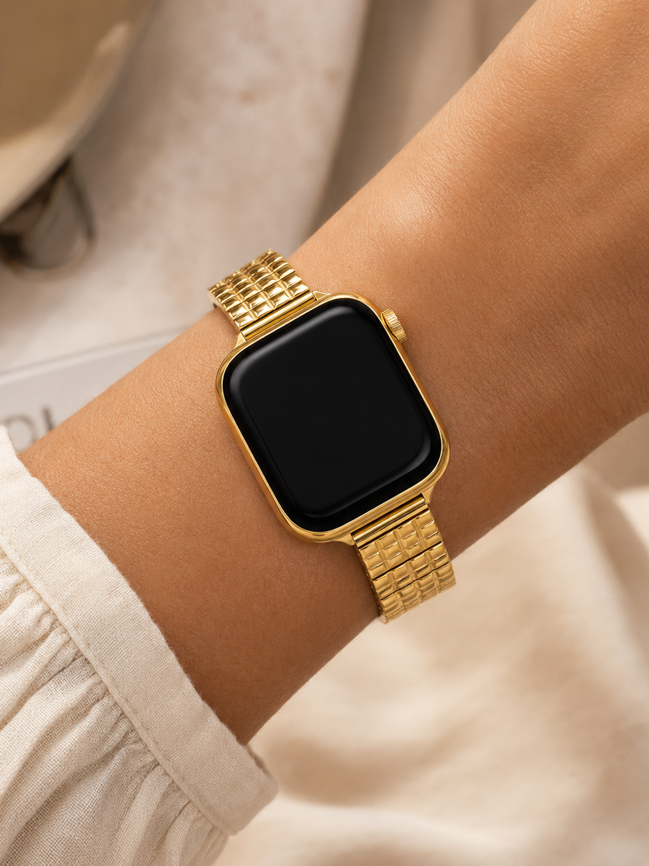 Dazzling Metal Embossed Apple Watch Bands for Women