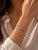 Load image into Gallery viewer, 18k Classy Beaded Heart Bracelet
