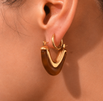Load image into Gallery viewer, 18k Classy V Hoop Earrings
