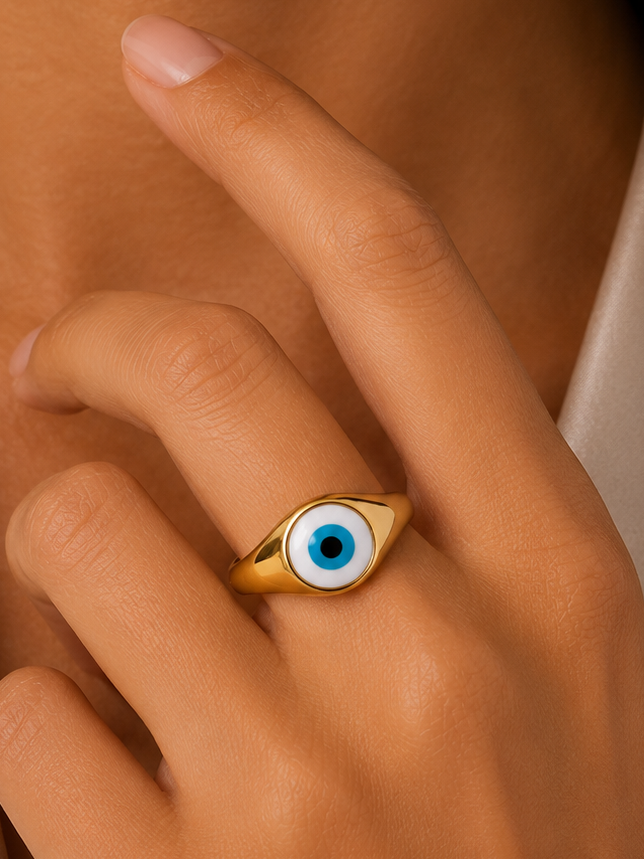 18k Bohemian Evil Eye Rings