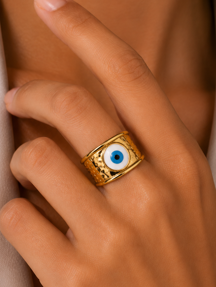 18k Bohemian Evil Eye Rings