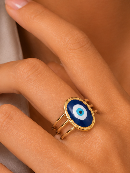 18k Bohemian Evil Eye Rings