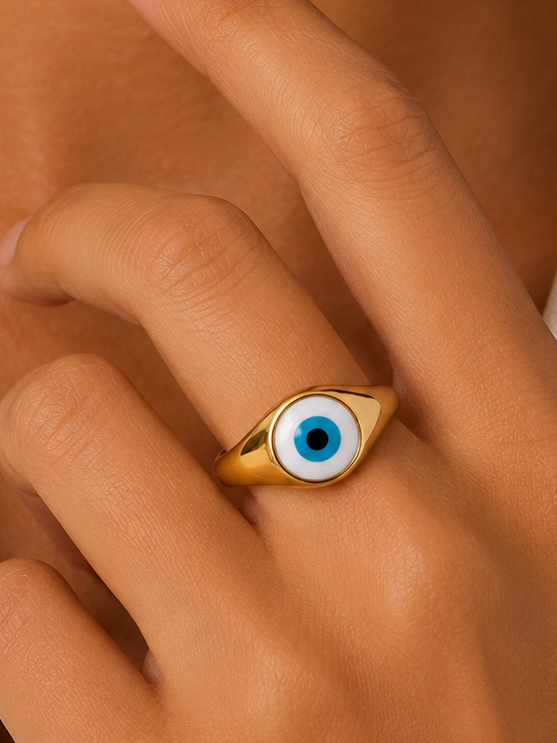 18k Bohemian Evil Eye Rings