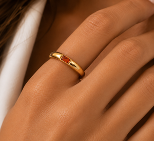 18k Baguette Cut Fine Birthstone Ring