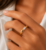 Load image into Gallery viewer, 18k Baguette Cut Fine Birthstone Ring
