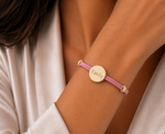 Load image into Gallery viewer, 18k Custom Suede Circle Name Bracelet
