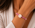 Load image into Gallery viewer, 18k Custom Suede Circle Name Bracelet
