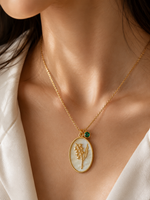 Load image into Gallery viewer, 14k Dainty Floral Birthstone Pendant Necklace
