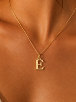 Load image into Gallery viewer, 14k Sleek Serif Initial Necklace
