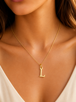 Load image into Gallery viewer, 14k Sleek Serif Initial Necklace
