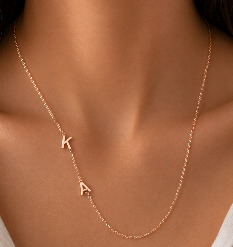Personalized Off Center Letter Necklace
