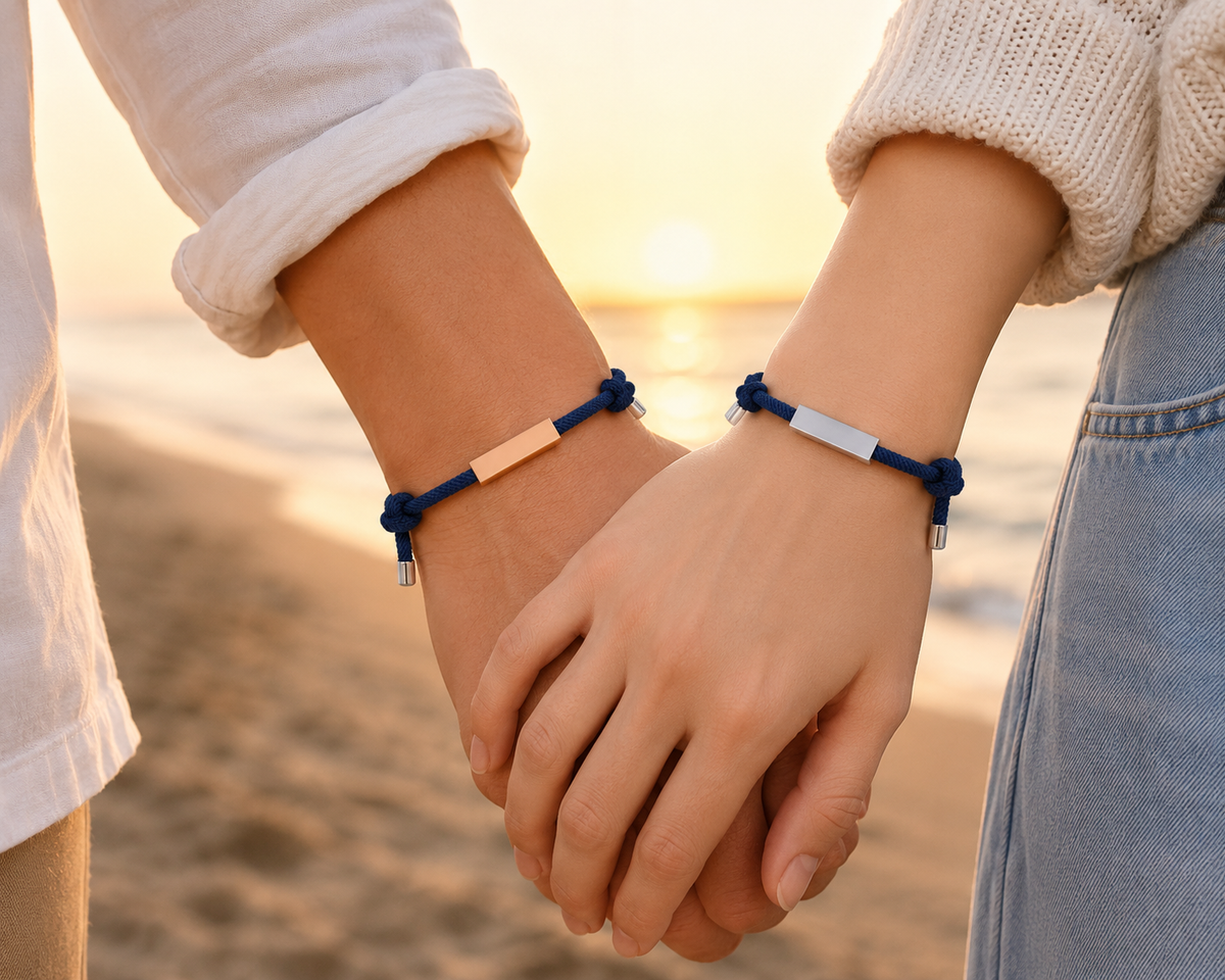 Custom entwined rope magnetic bracelet