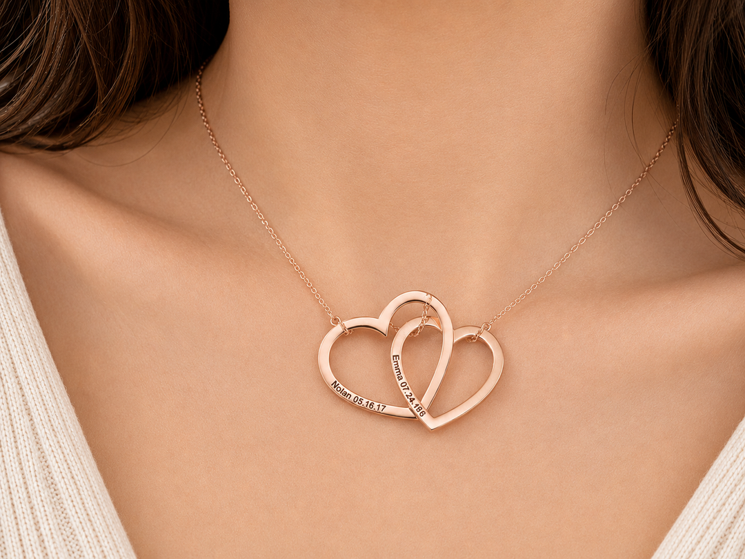 Personalized Heart Stack Necklace