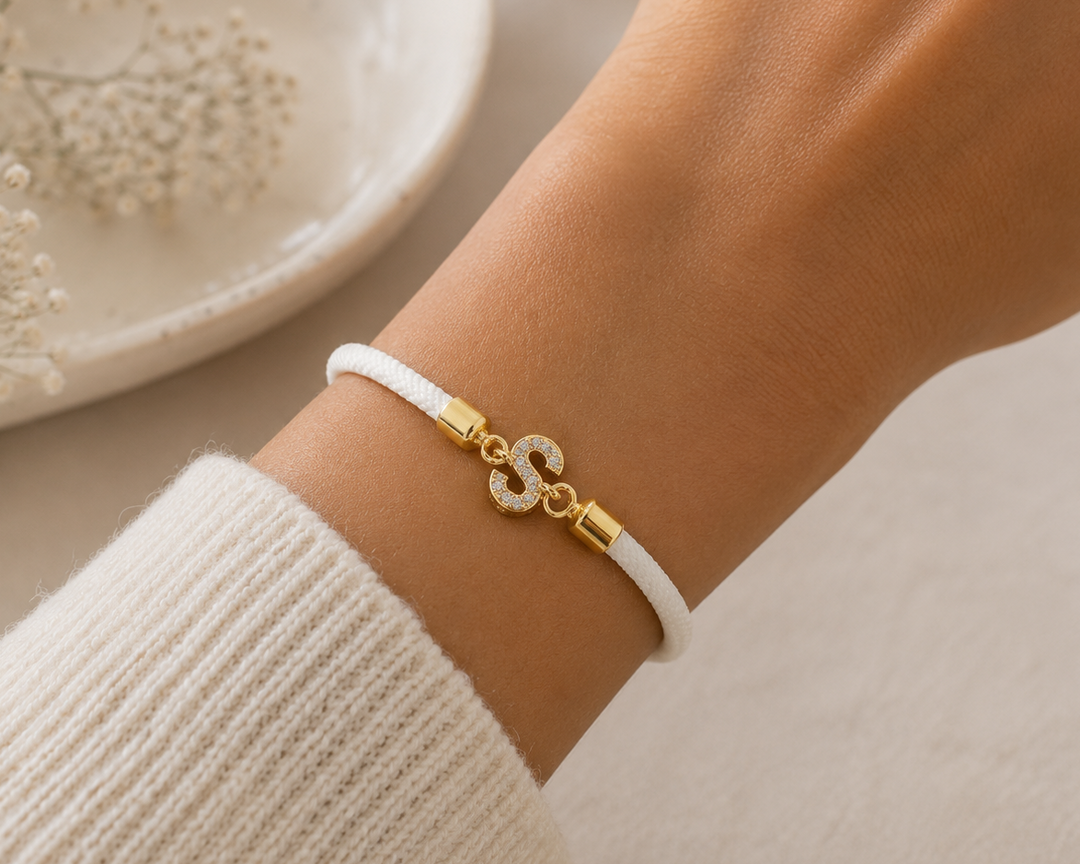 Personalized Unity Diamond Initial Bracelet