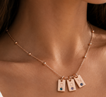 Load image into Gallery viewer, Timeless Birthstone &amp; Initial Satellite Necklace
