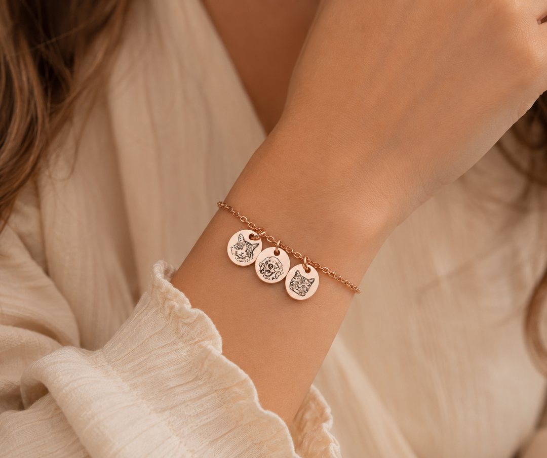 Engraved Pet Portrait Bracelet