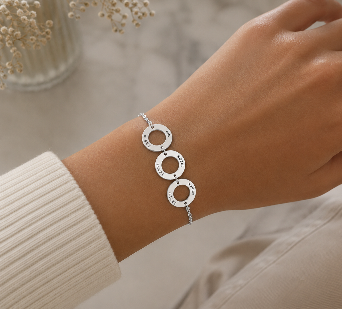 Timeless disc tag bracelet