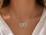 Load image into Gallery viewer, Dainty Personalized Dual Heart Name Necklace
