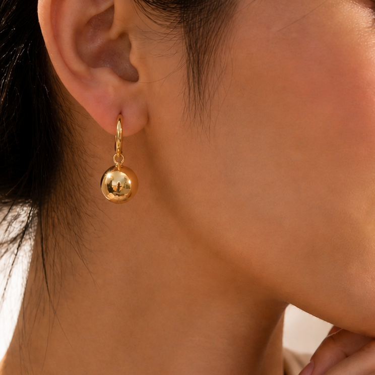 Clara Spherical Gold Hoops