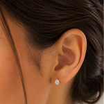 Load image into Gallery viewer, Misa Gold Oval CZ Threadless Stud Earrings
