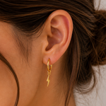Load image into Gallery viewer, Lightning Hoop Earrings Lightning Bolt Earrings
