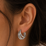 Load image into Gallery viewer, Triple Hoop Earring 3 Gold Hoop Earrings
