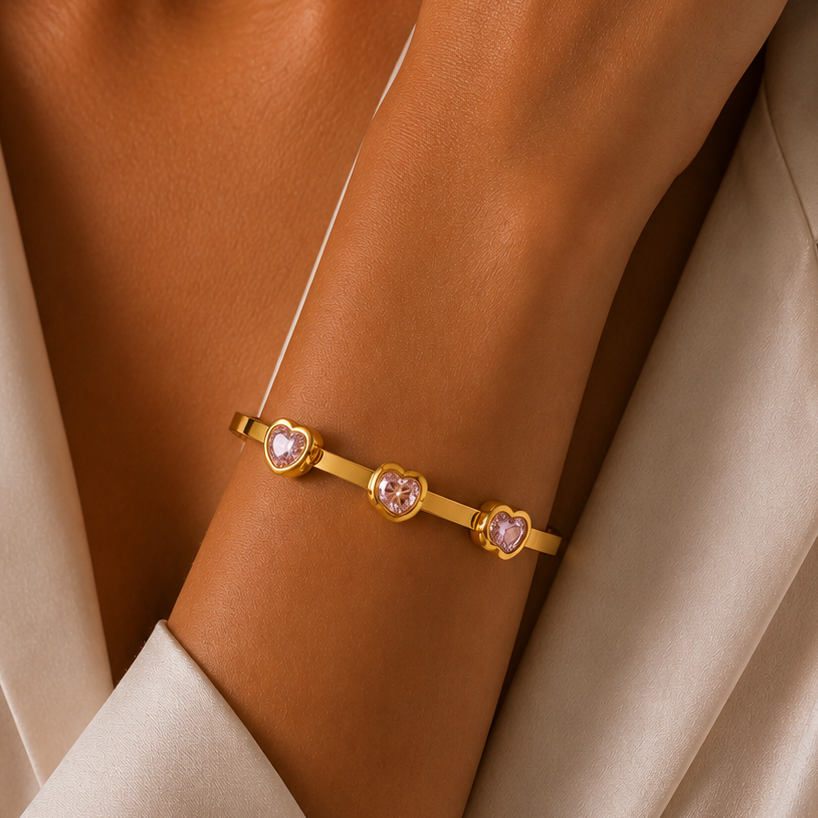 Diamond Heart Cuff Bracelet