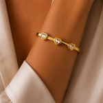 Load image into Gallery viewer, Diamond Heart Cuff Bracelet
