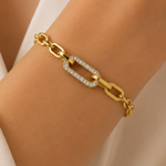 Load image into Gallery viewer, Paperclip Diamond Accented Bracelet
