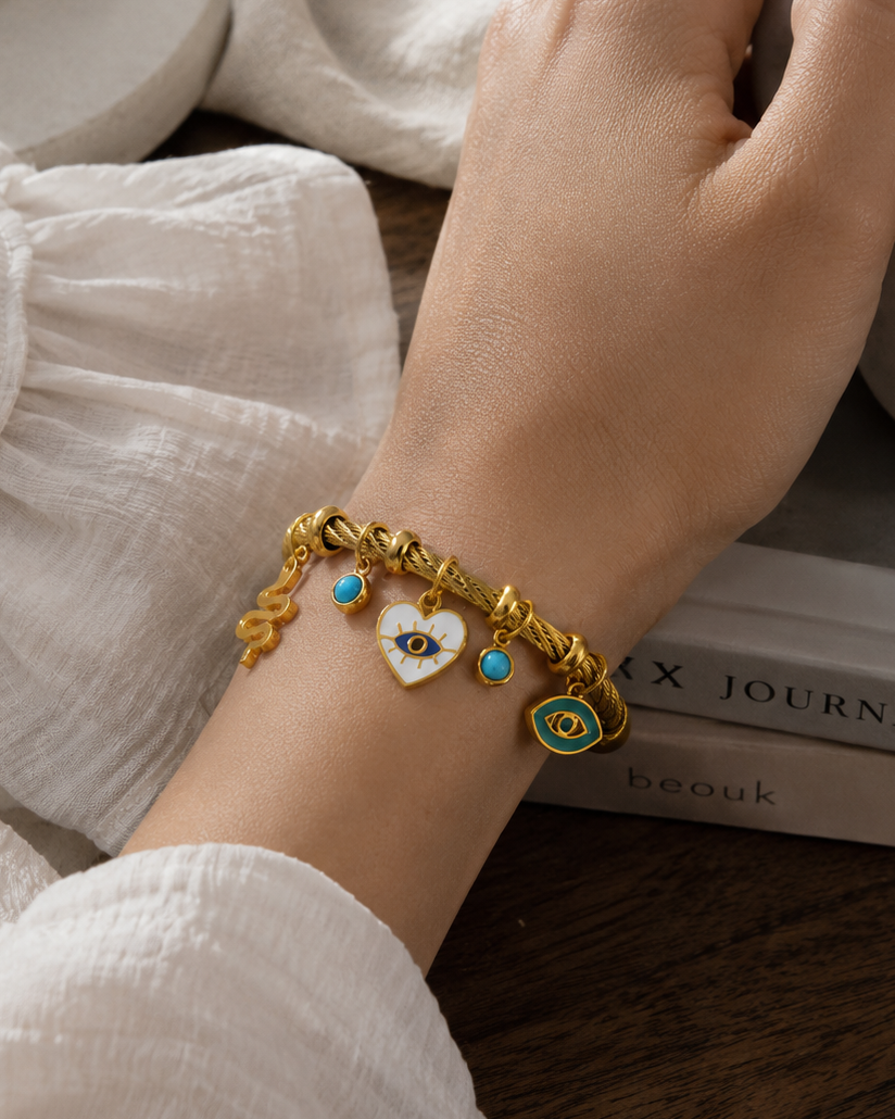 Boho Evil Eye Rope Bangle Bracelet