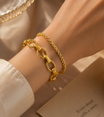 Load image into Gallery viewer, Chunky Paperclip &amp; Weave Chain Bracelet Set
