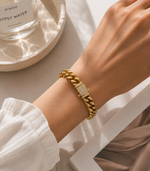 Load image into Gallery viewer, 14k Chunky Diamond Accented Clasp Cuban Link Bracelet
