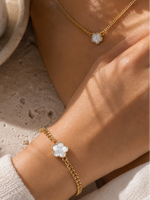Load image into Gallery viewer, Lucky Clover Cuban Chain Necklace and Bracelet Set
