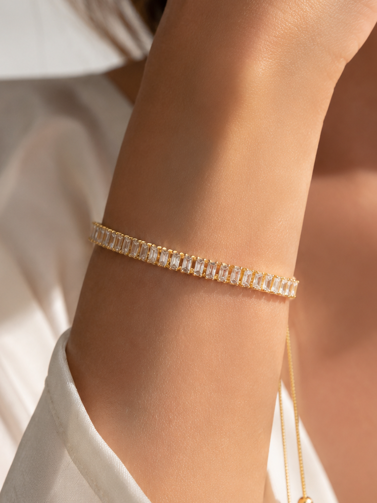 Baguette Crystal Adjustable Tennis Bracelets