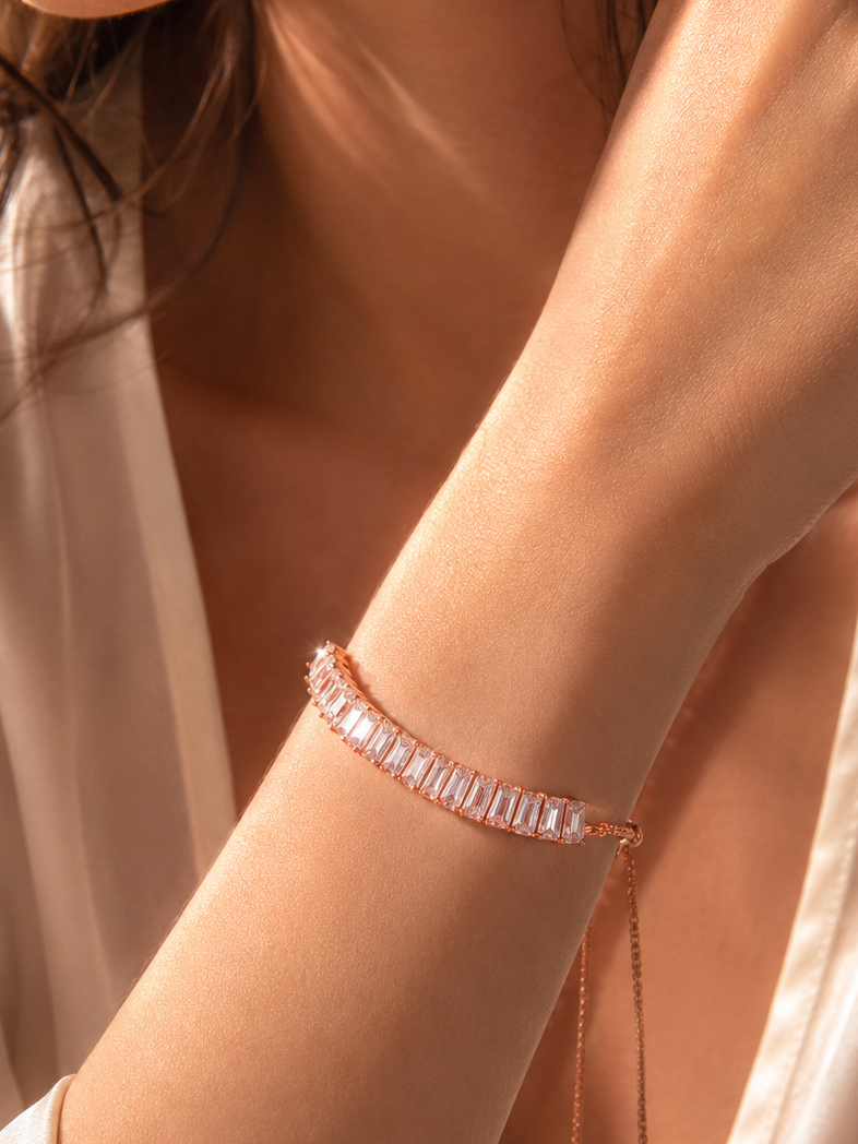 Baguette Crystal Adjustable Tennis Bracelets