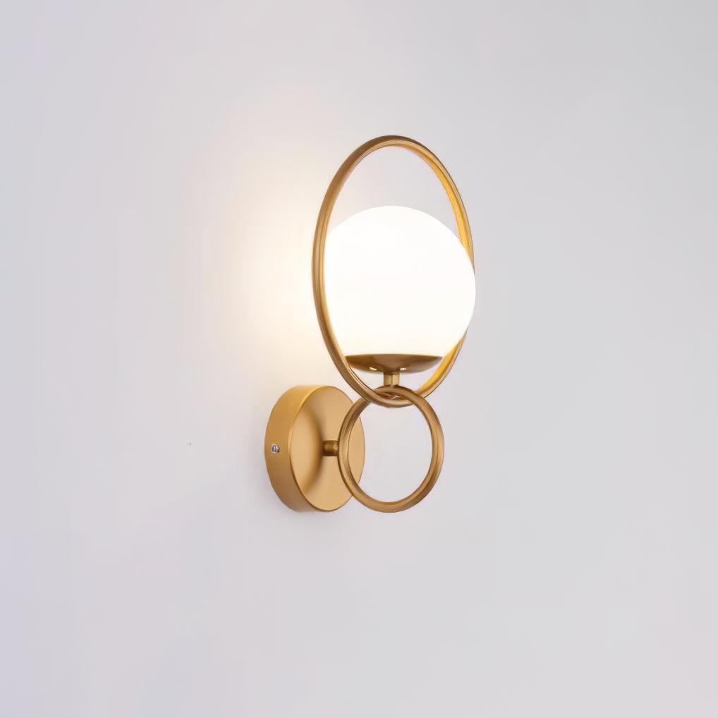 Circle Contemporary Brass Finish Wall Lamp