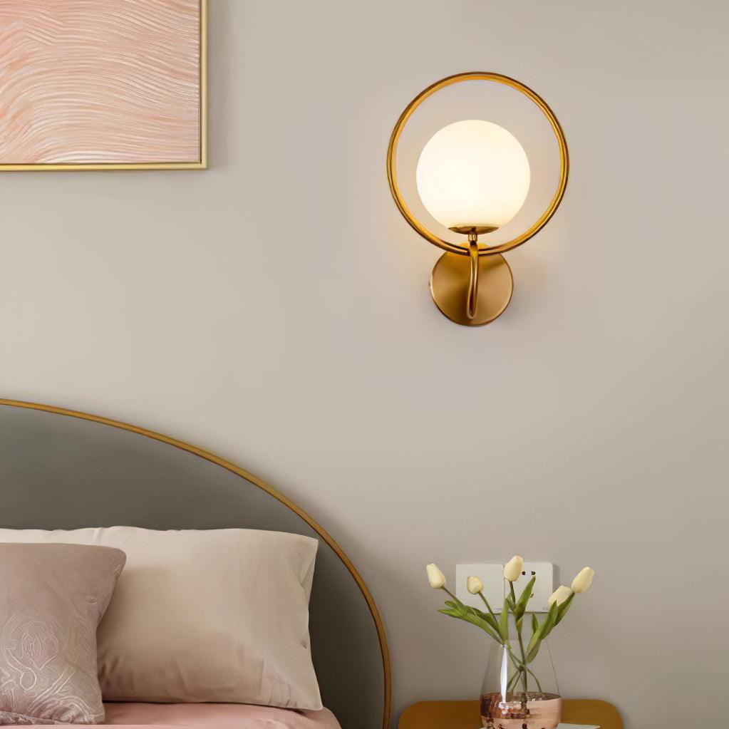 Circle Contemporary Brass Finish Wall Lamp