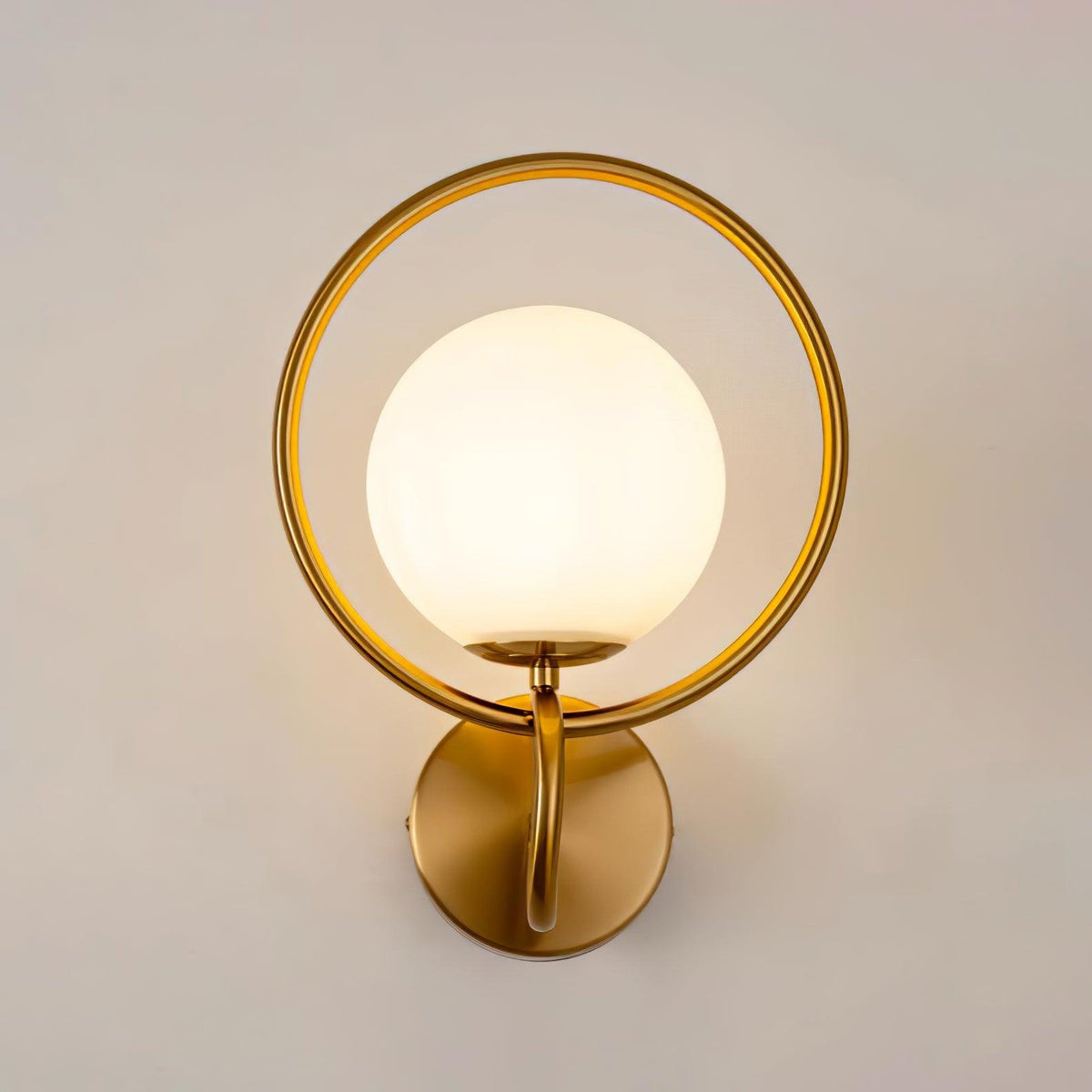 Circle Contemporary Brass Finish Wall Lamp