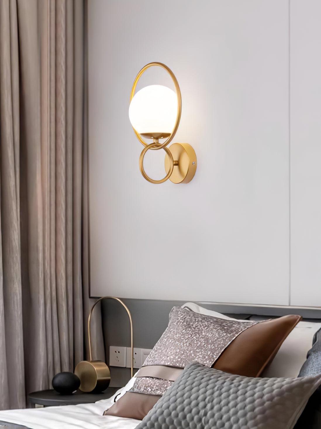Circle Contemporary Brass Finish Wall Lamp