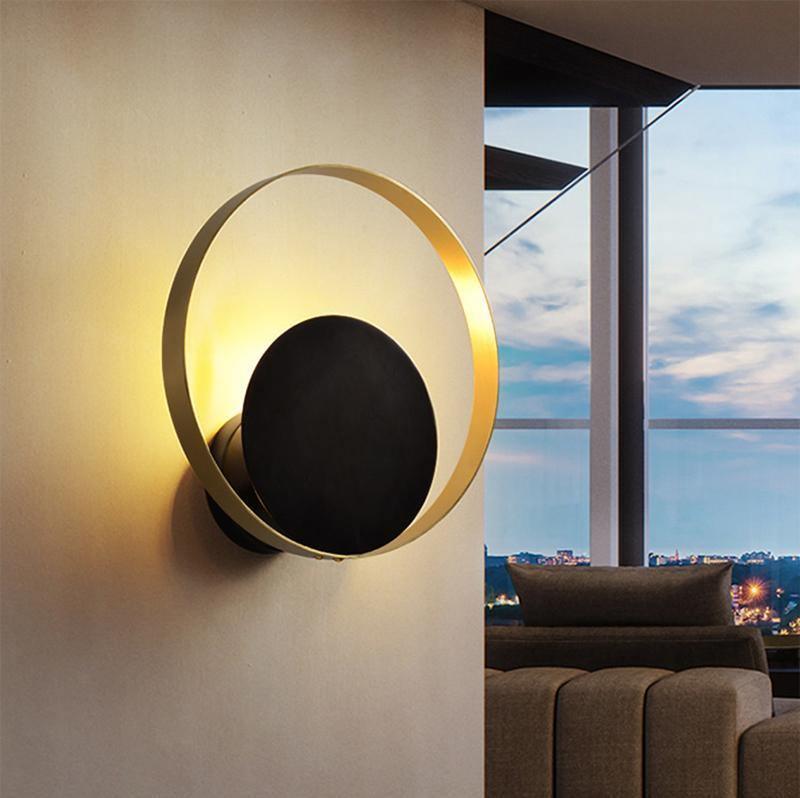 Interlocking Circular Ring Brass Finish Wall Lamp