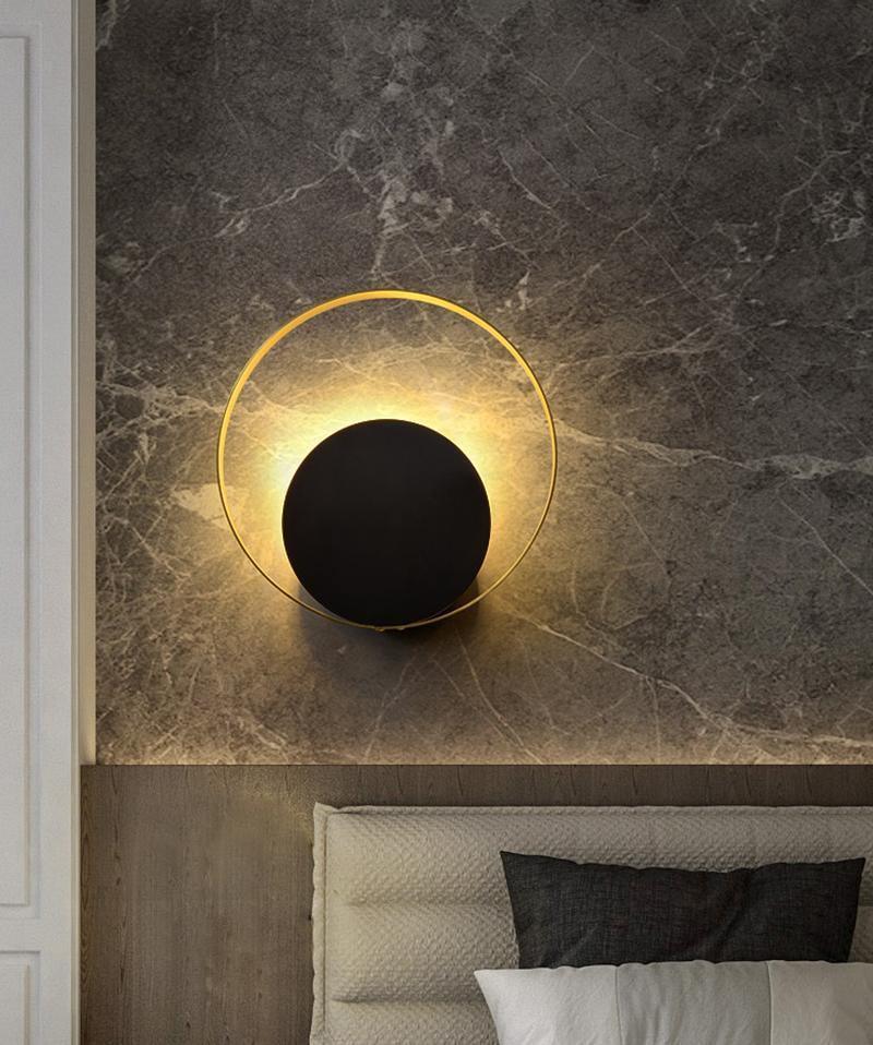 Interlocking Circular Ring Brass Finish Wall Lamp