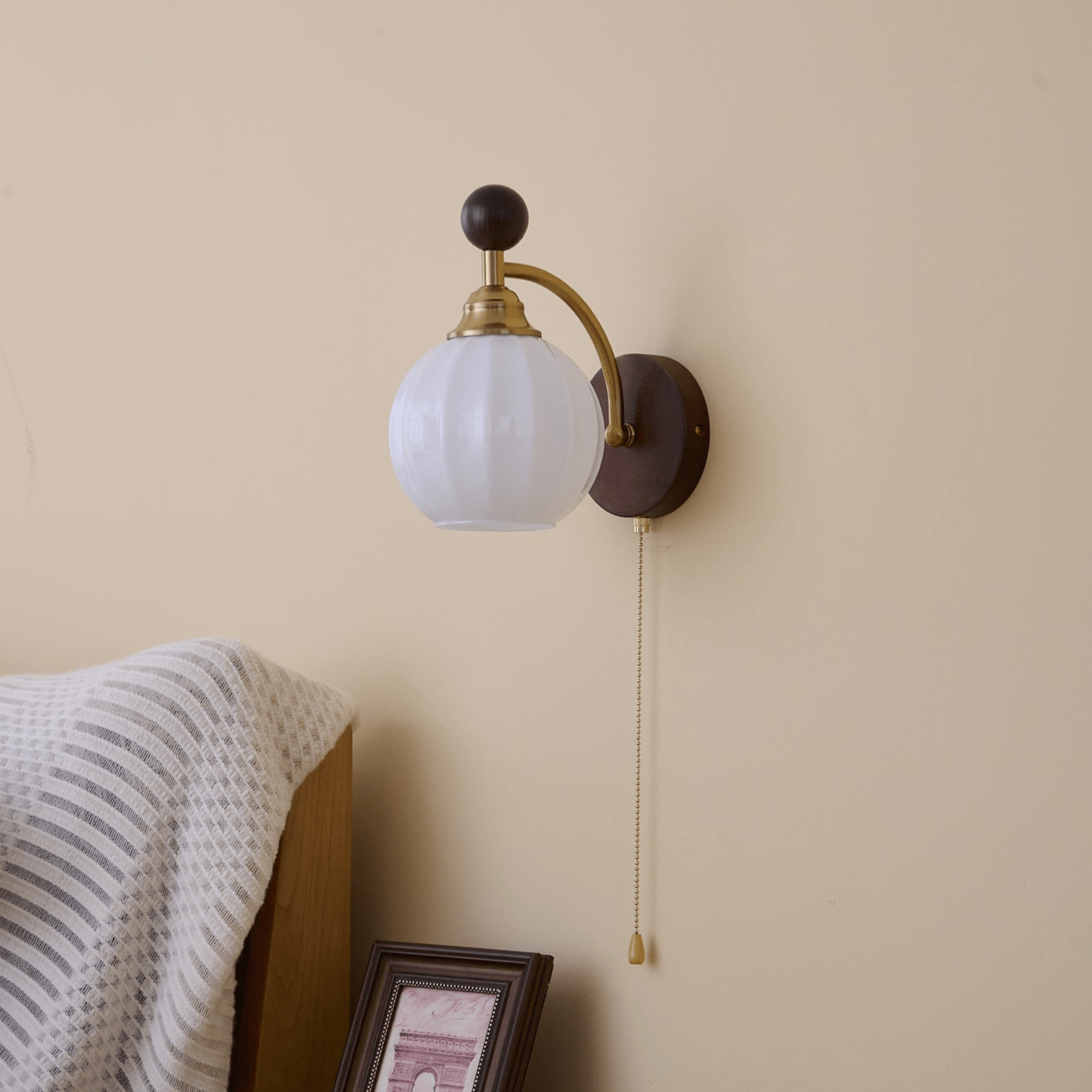 Wood And Metal Nordic Inspired Wall Light