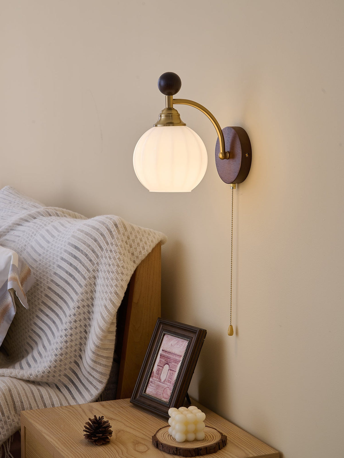 Wood And Metal Nordic Inspired Wall Light