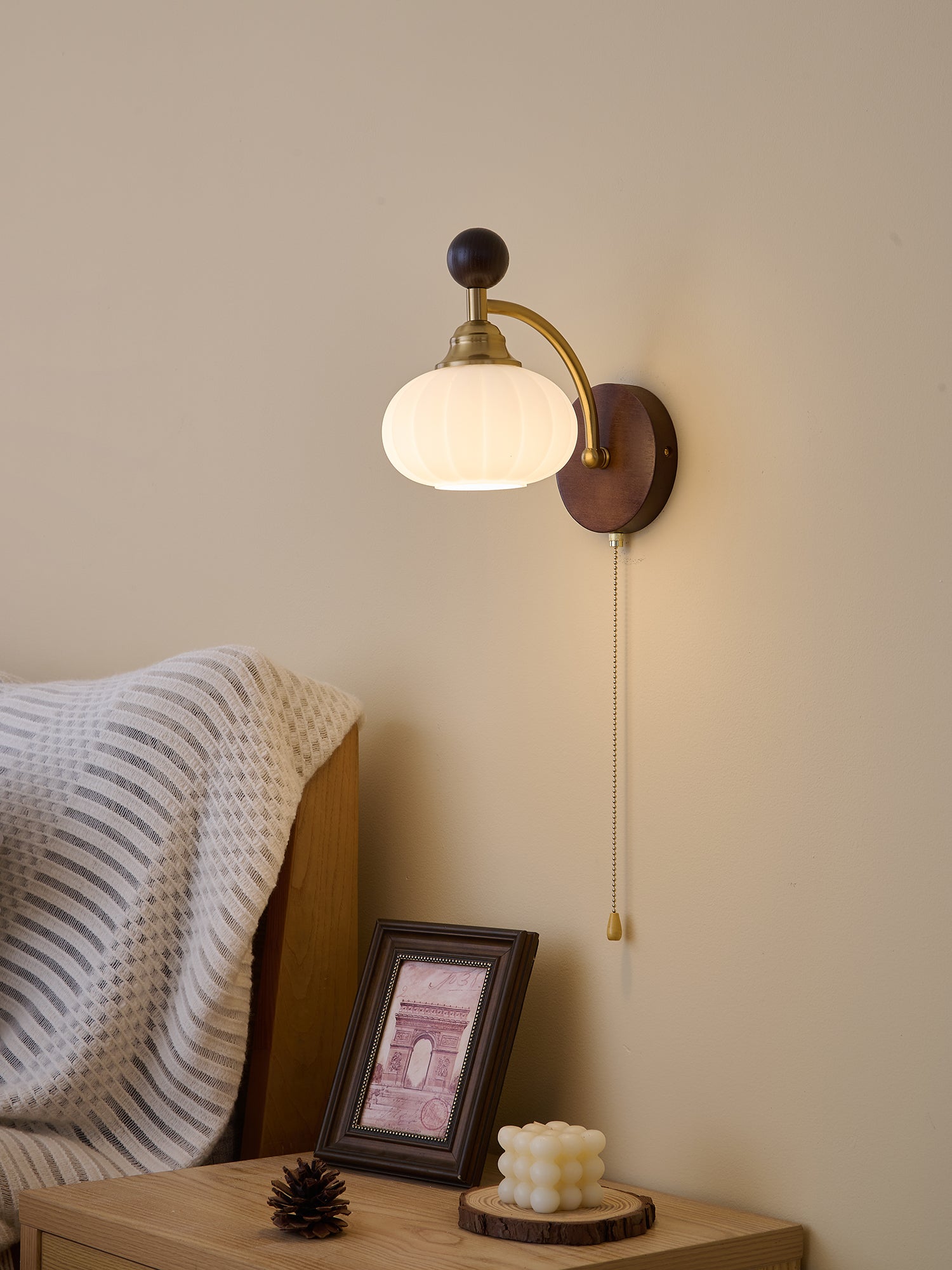 Wood And Metal Nordic Inspired Wall Light