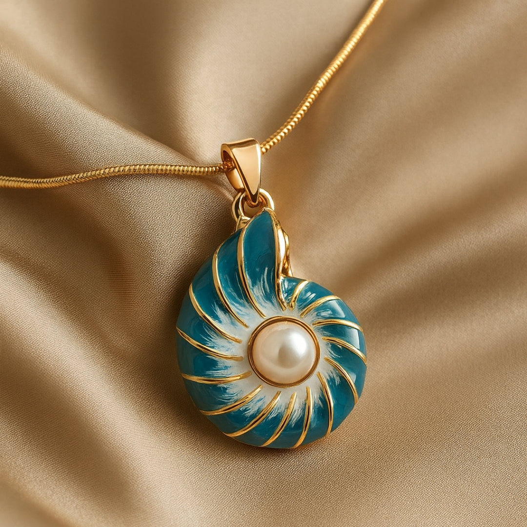Romantic Blue Pearl Necklace
