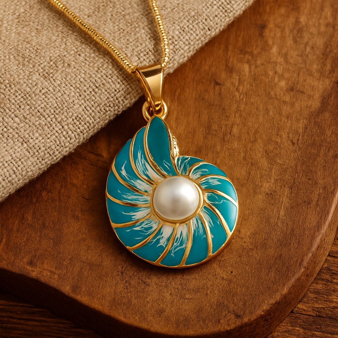 Romantic Blue Pearl Necklace