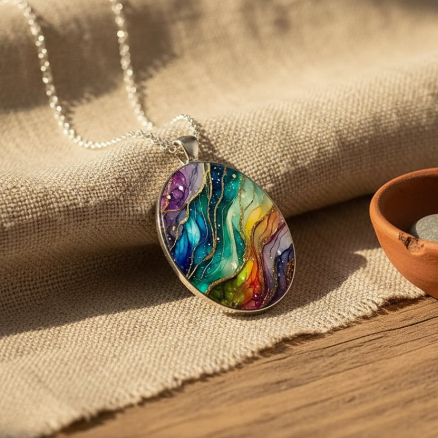Elegant Colourful Pendant Necklace