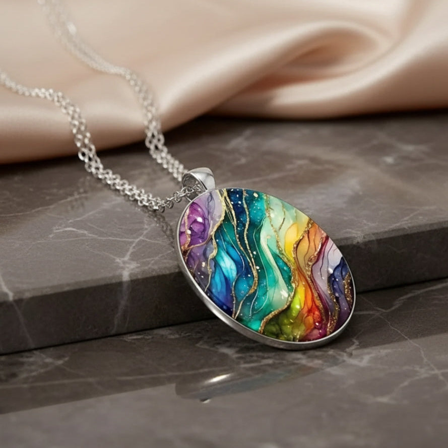 Elegant Colourful Pendant Necklace